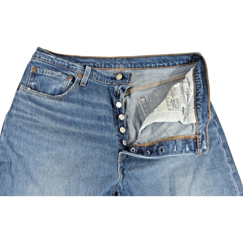 Levis 501 Original Fit Jeans Men 32x30 Button Fly Blue Denim Classic Straight
